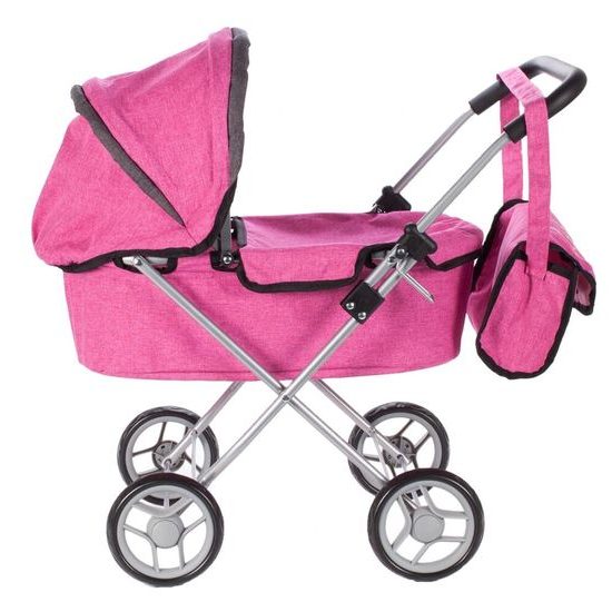 Hluboký kočárek pro panenky Princess růžový