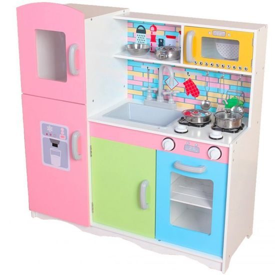 Ecotoys dětská dřevěná kuchyňka Pastelová