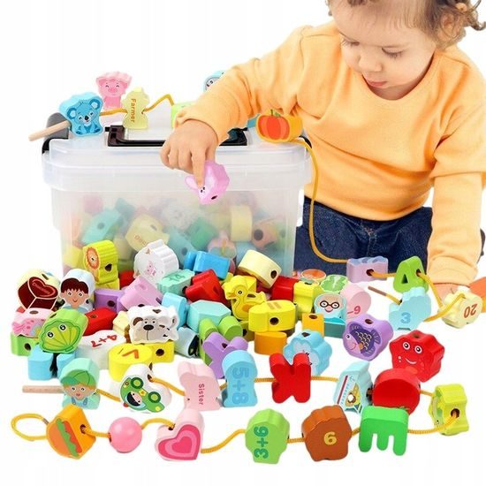 Doris sada dřevěných korálků Wooden Jewelry 106 kusů