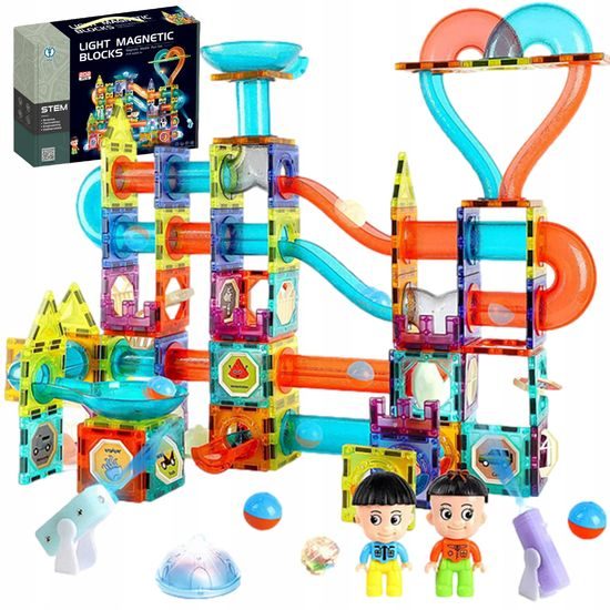 Doris magnetická svítící stavebnice se skluzavkou Light Magnetic 202 dílů
