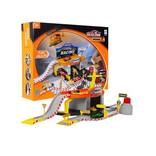 Majlo Toys parkovací garáž Formule s dráhou