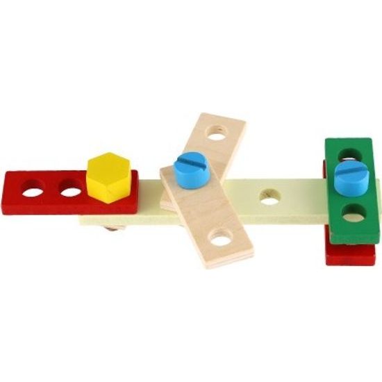 Nářadí s doplňky v dřevěném kufříku