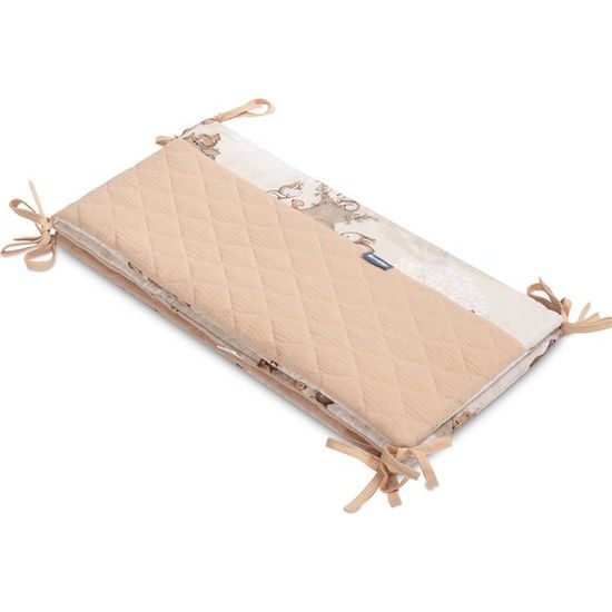 Ochranný mantinel do postýlky Lesní zvířátka, meruňková