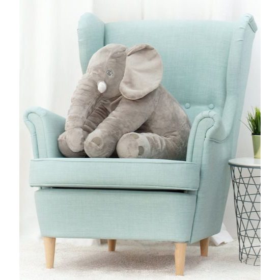 Plyšový slon - polštář Belly 70 cm šedý