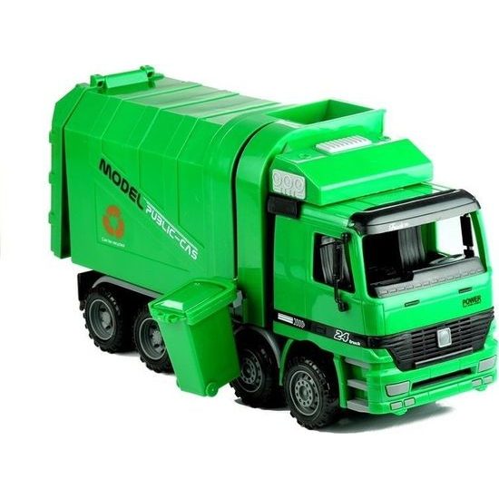 Velký popelářský vůz zelený