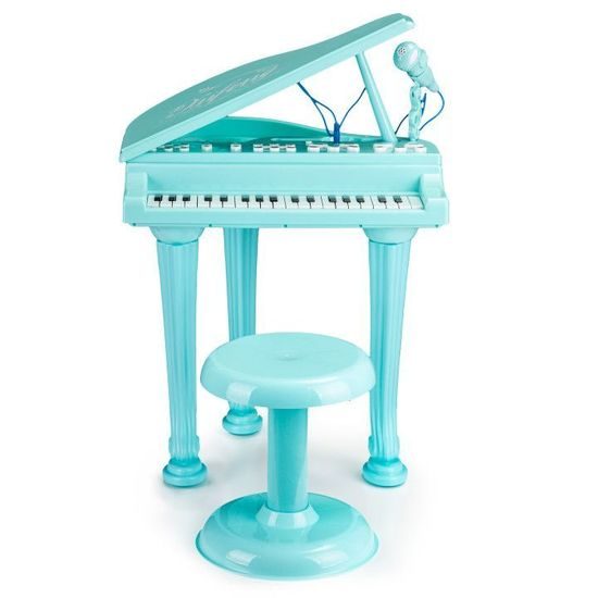 Ecotoys dětský elektronický klavír s mikrofonem a židličkou HC481 zelený