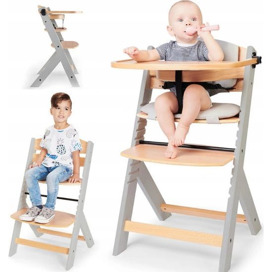 Jídelní židlička Kinderkraft Enock šedá