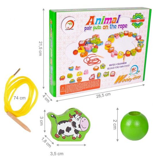 Sada na výrobu dřevěných korálků Animal Rope