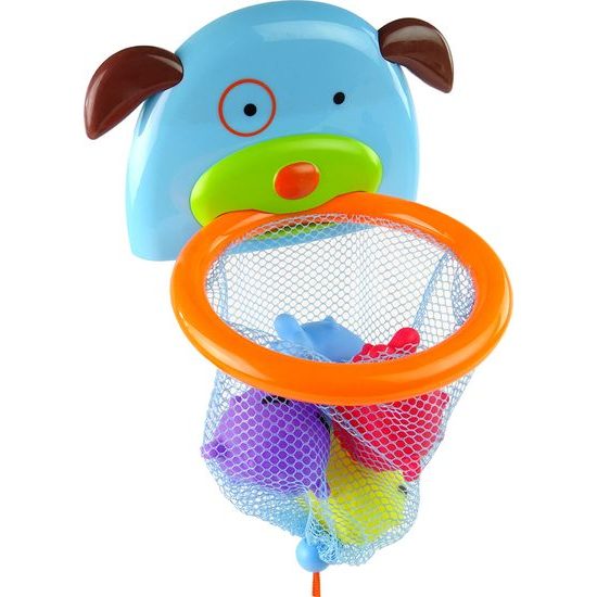 Hračka do vany - mini basketbalový koš se psem a rybičkami