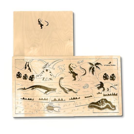 Dinosauři - dřevěné puzzle - ČESKÁ VERZE