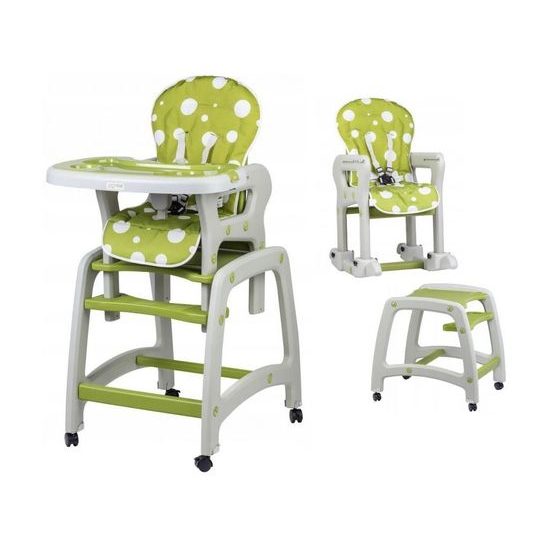 Ecotoys jídelní židlička s houpačkou 3v1 Green