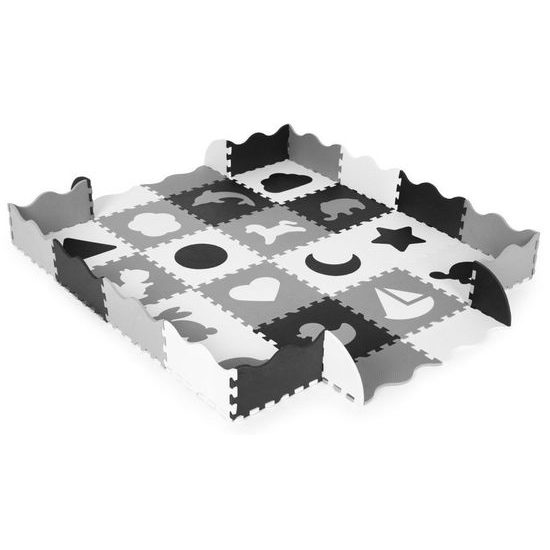 Ecotoys pěnová puzzle hrací deka Gray Puzzle 151 x 151 cm
