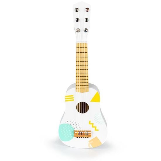 Ecotoys dětská dřevěná kytara Little Guitar bílá