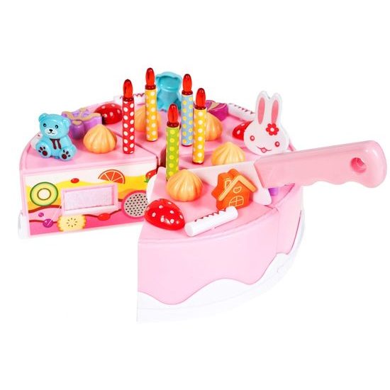 Narozeninová sada dort růžová 75 součástí DIY Cake