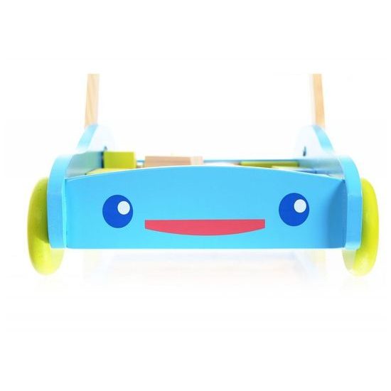 Ecotoys dětské dřevěné chodítko s kostkami modré