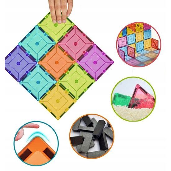 Doris magnetická stavebnice s 12 autíčky Magnetic Blocks 82 dílů