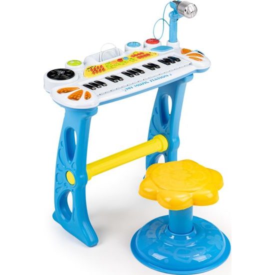 MULTISTORE Dětský keyboard s mikrofonem Laura modrý