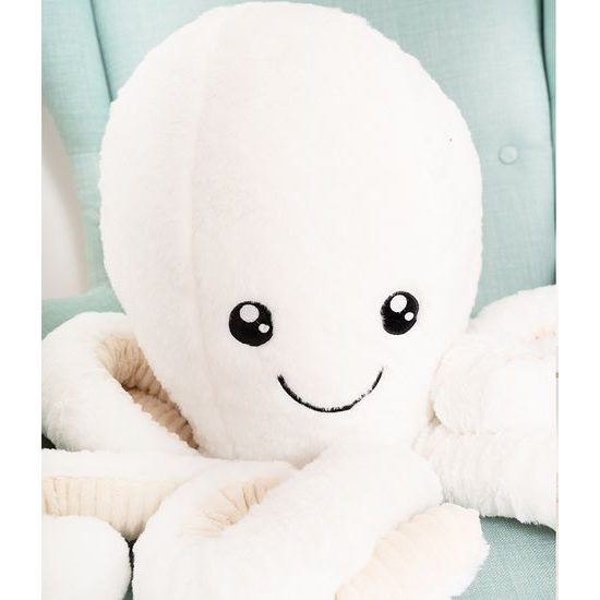 Plyšová chobotnice Monty 60 cm - bílá