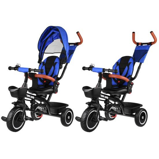 Dětská tříkolka Tiny Bike s otočným sedadlem 3v1 modrá
