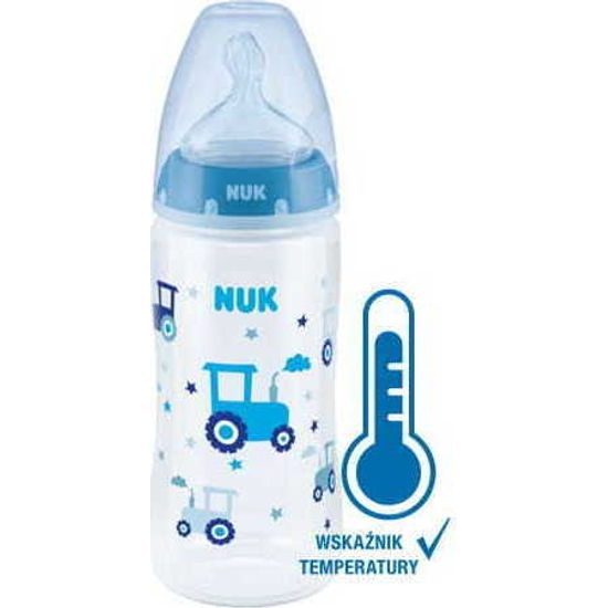 Nuk Láhev indikátor teploty, latexová savička, 0-6m - bílá