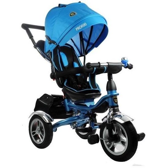 Majlo Toys tříkolka 2v1 s nafukovacími koly PRO600 modrá