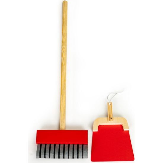 Ecotoys dřevěný úklidový vozík s vysavačem