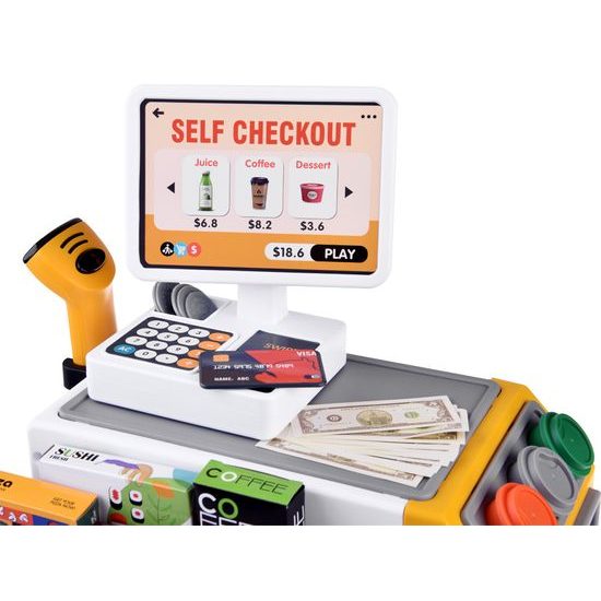 Dětský obchůdek s kávovarem a lednicí Self Checkout