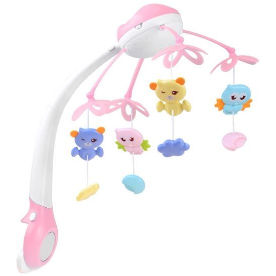 Doris kolotoč nad postýlku s projektorem a dálkovým ovládáním Bed Bell růžový