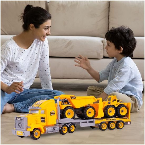 Šroubovací nákladní auto se stavebními stroji Engineering Team