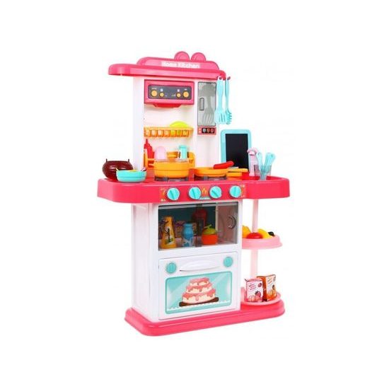 Majlo Toys dětská kuchyňka se zvuky a párou- růžová