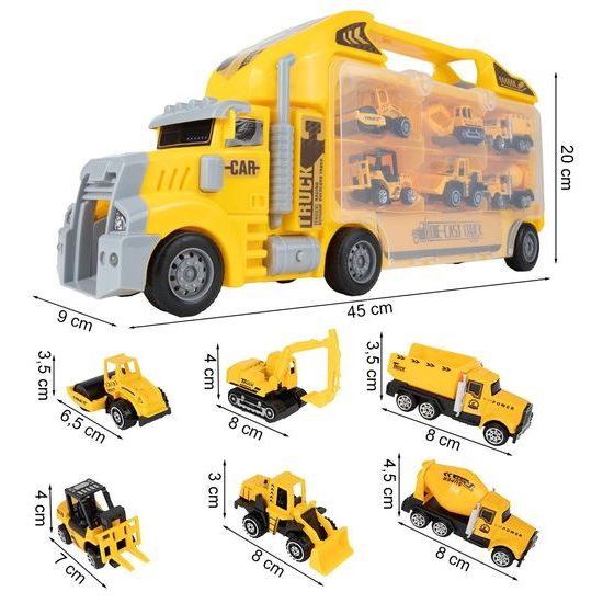 Nákladní auto se 6 stavebními kovovýmí stroji Metal Truck