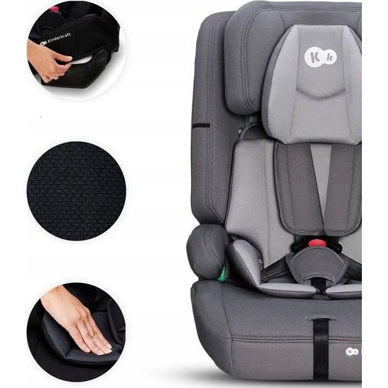 Autosedačka Kinderkraft SAFETY FIX 2023 i-SIZE 9-36kg šedá