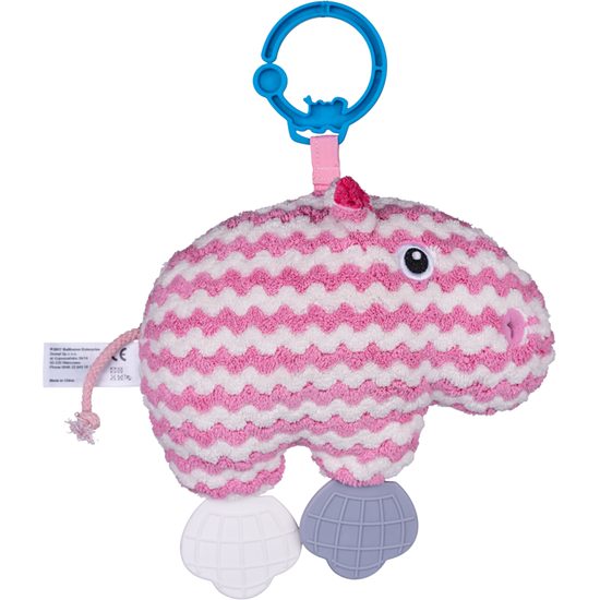 Bali Bazoo Závěsná hračka na kočárek Hrošík, růžová/bílá