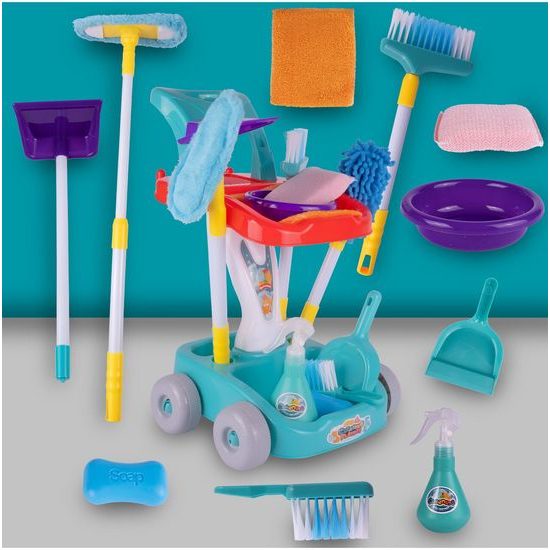 Dětský úklidový vozík s příslušenstvím Cleaning Playset