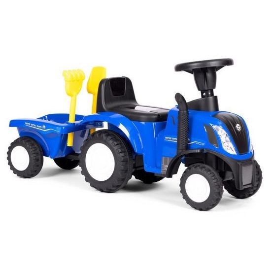 New Holland dětské odrážedlo traktor s přívěsem - modré