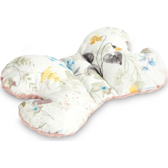 Dětský polštářek motýlek 26x35 růžový/lístečky