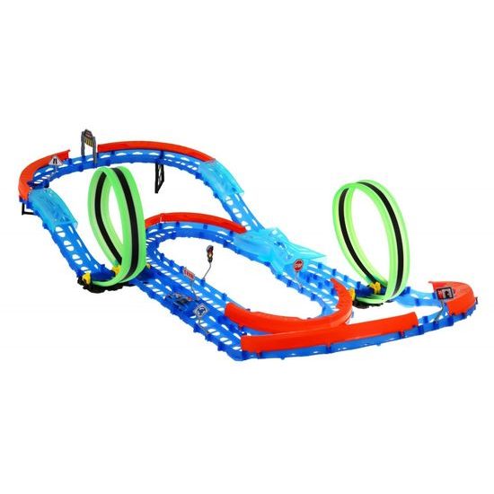 Svítící autodráha s autíčkem na baterie 57 dílků Glow Power