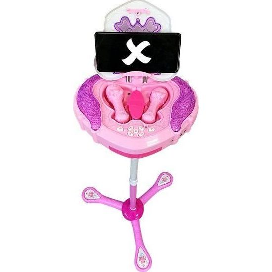 Dětská hudební sada se stojanem, mikrofonem - růžová