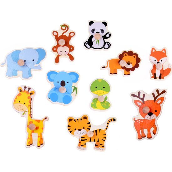 Dřevěné puzzle ZVÍŘATA 10 dílků