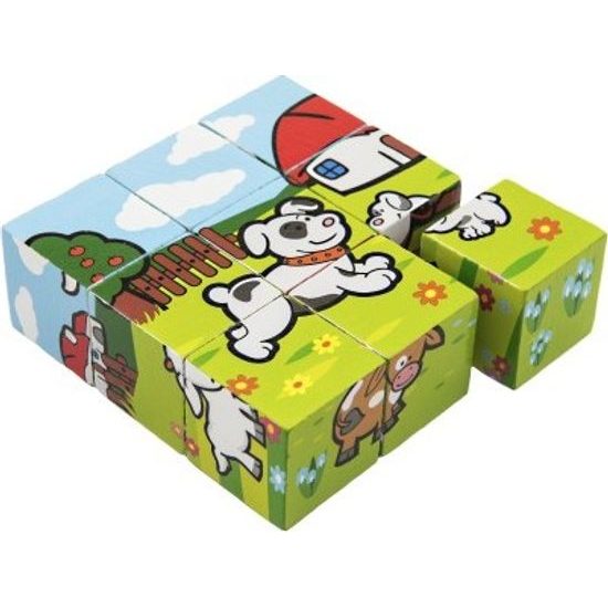 Dřevěné Kostky - Moje první zvířátka 9ks