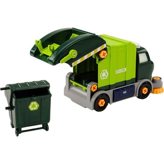 Popelářský vůz k sestavení DIY-tmavě zelená