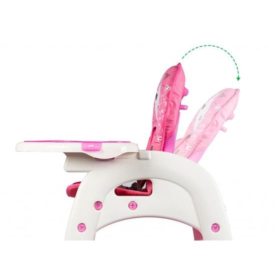 SMONTOVÁNO Ecotoys jídelní židlička 2v1 Kočička růžová