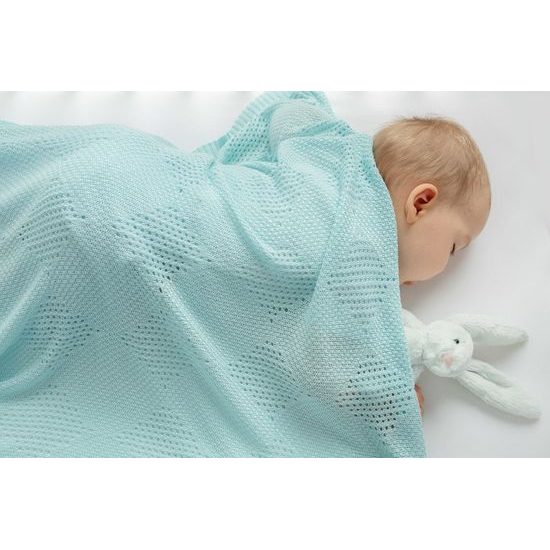 Sensillo Dětská pletená bambusová deka do kočárku 100x80 cm šedá