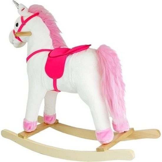Houpací kůň bílo růžový se zvuky - Unicorn