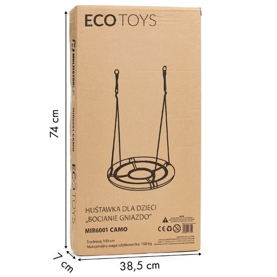 Ecotoys dětská houpačka Čapí hnízdo Army