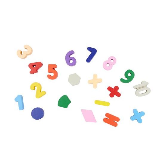 Dřevěné rybičky a číslice na lovení na magnet 3v1 Wooden Alphabet