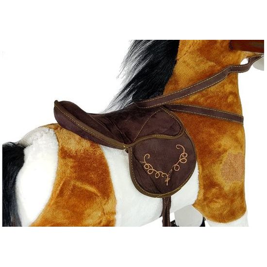 Plyšový houpací kůň Blesk - světle hnědý