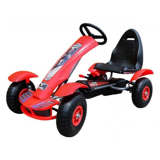 Dětská šlapací motokára s nafukovacími koly Formule 618 červená
