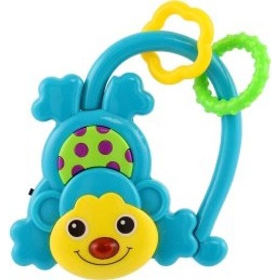 Chrastítko opička - na baterie, mix 2 barvy