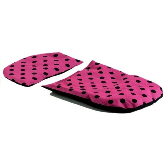 Alice kočárek pro panenky 9346 kombinovaný růžový s puntíkama